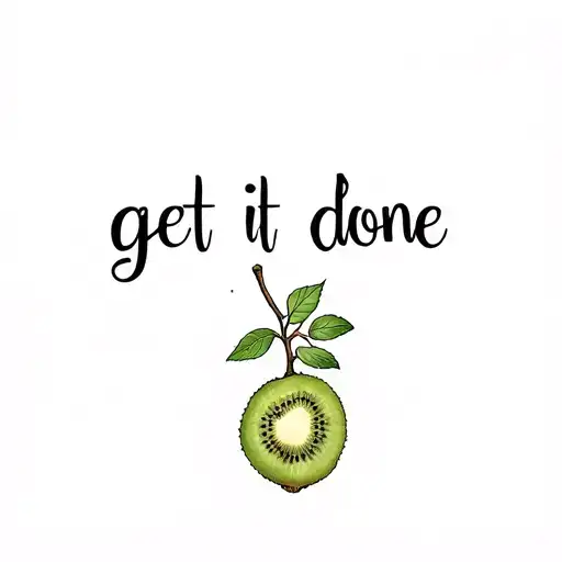 The Words 'Get It Done' With A Small Kiwifruit Vine Underneath
