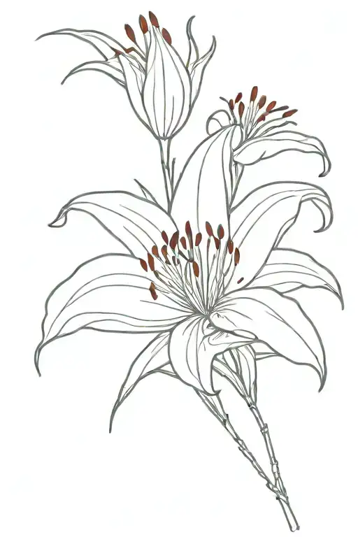 Simple Red Lily Spider Lily Flower