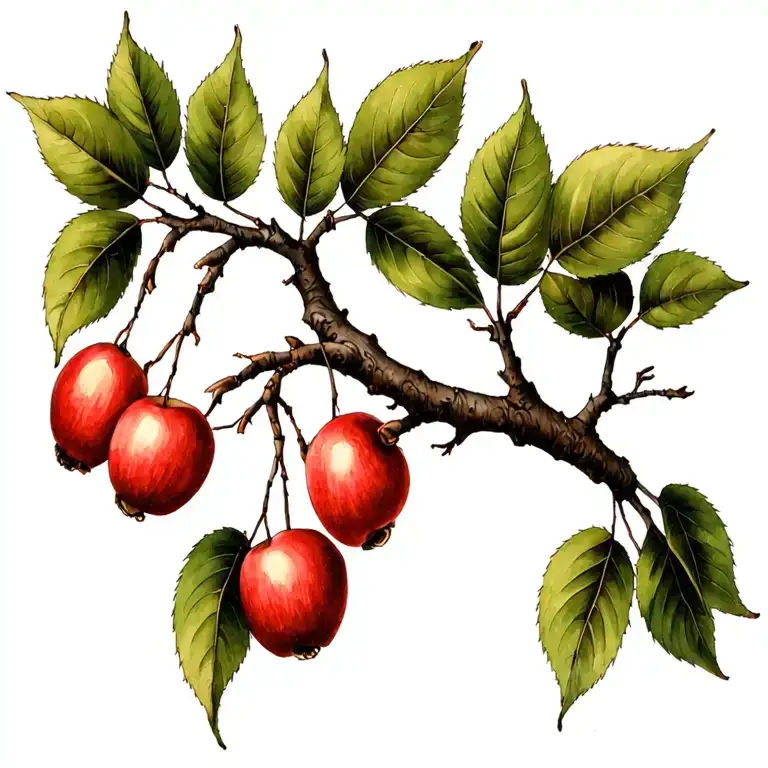 Tree Branch With Crabapple