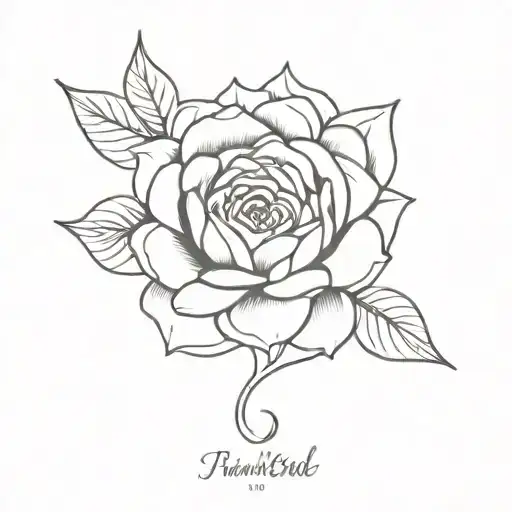 Sunflower And Rose With A Name In The Middle