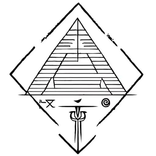 Egyptian Pyramid Made From Protection And Authority Glyphs