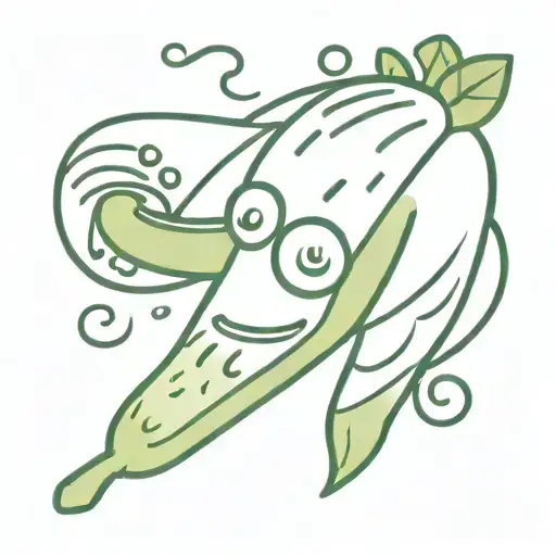 Cartoon Illustration Of A Pickle