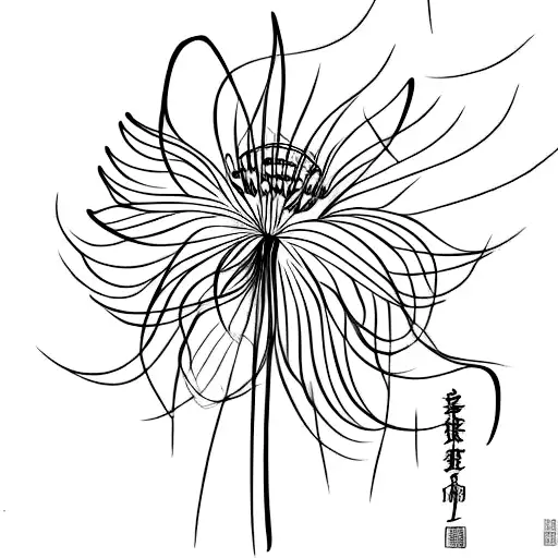 Red Spider Lily With A Dragonfly