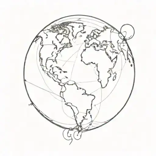 A Minimalist Globe With A Trail Of Footsteps Representing Travel And Exploration