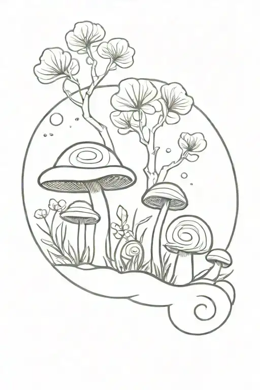 Snail And Mushroom Forest