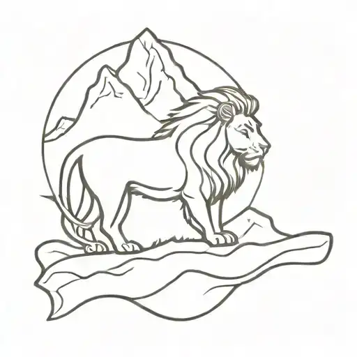 Lion And Mountain