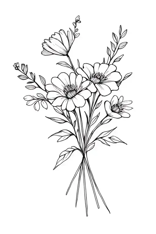 May February March September Birth Flower Bouquet