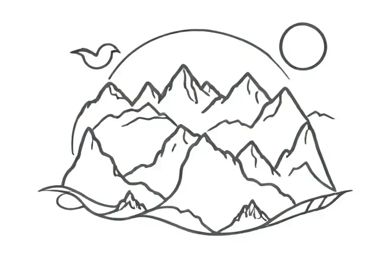 Mountains Bird Infinity Sign
