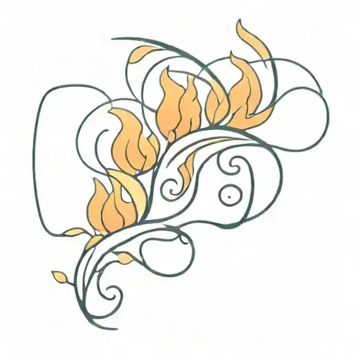 Cute And Mini Separate Puzzle Tiles With Fierce Flames And Water Waves Merging