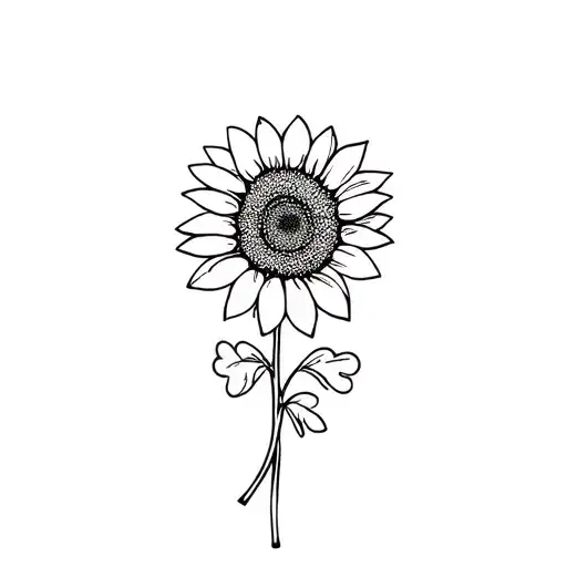 Sunflower And Clover At 4