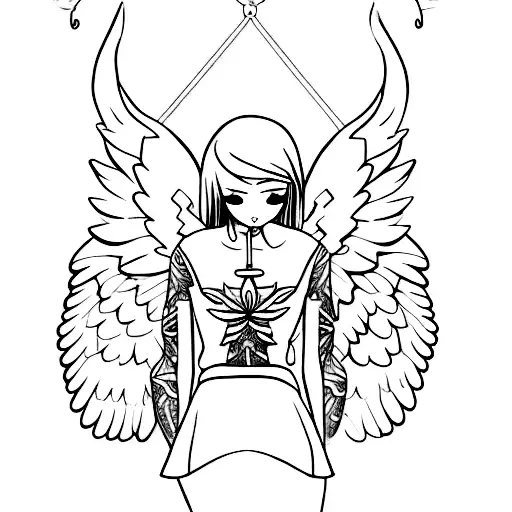 Female Angel With Big Wings