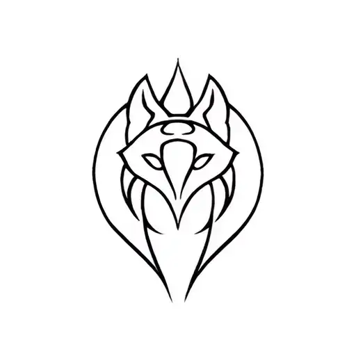 Stalking Wolf Alert Symbol Intertwined