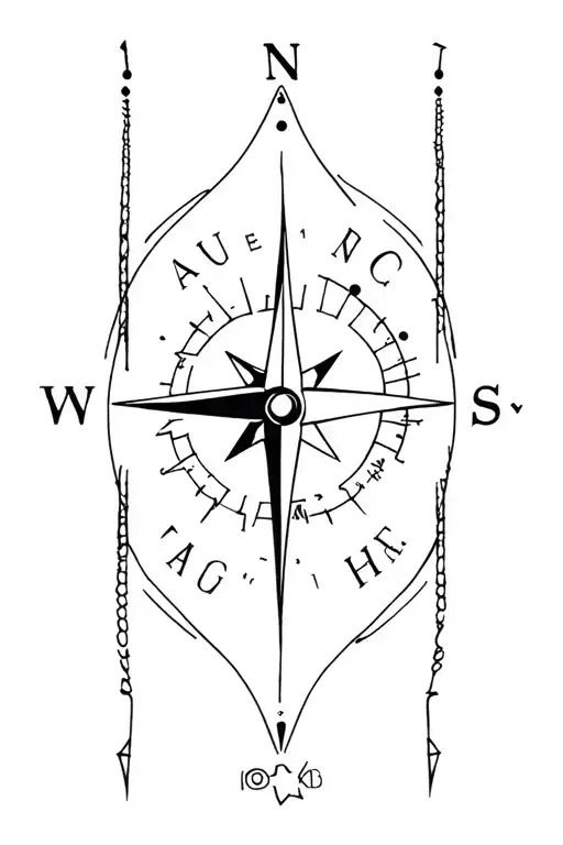 Compass Surrounded By Various