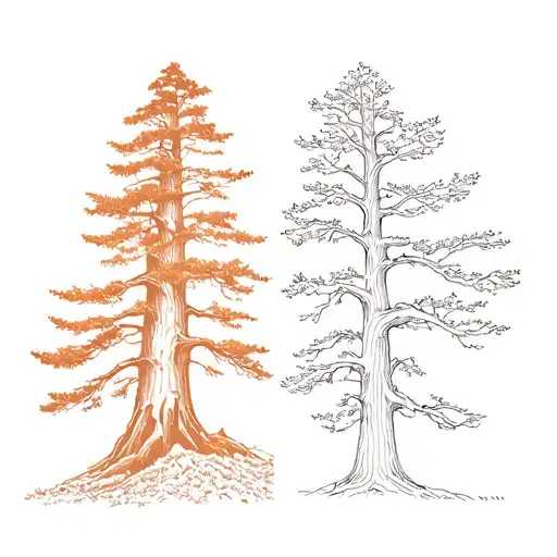 Half Redwood Tree And Half White Oak Tree