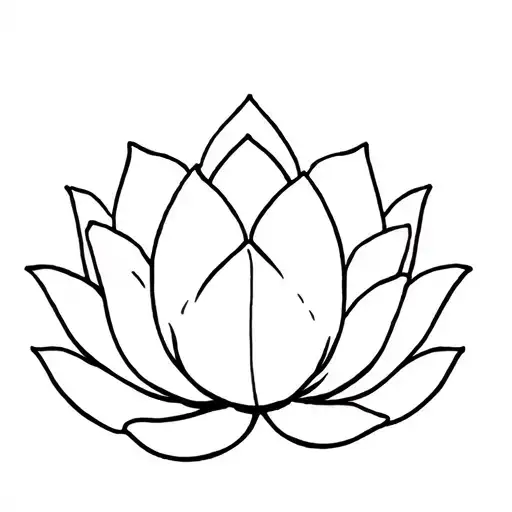 A Blooming Half Lotus Where The Top Petals Form A Crown