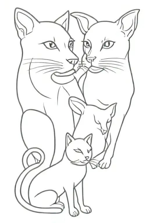 Cat And Dog Siloette