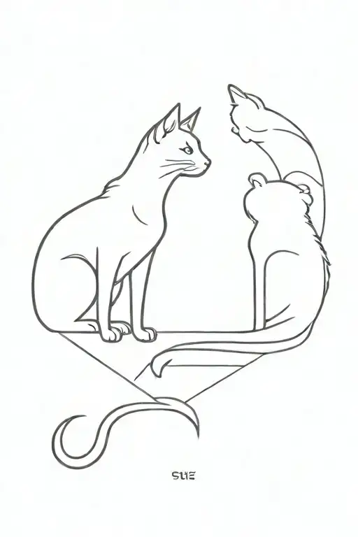 Cat And Dog Siloette