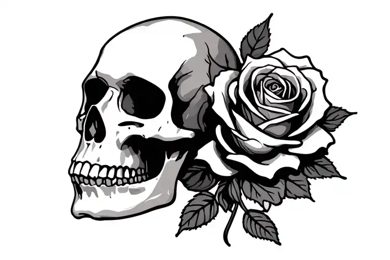 Skull And Rose