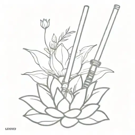 Lightsaber With Lotus Flower