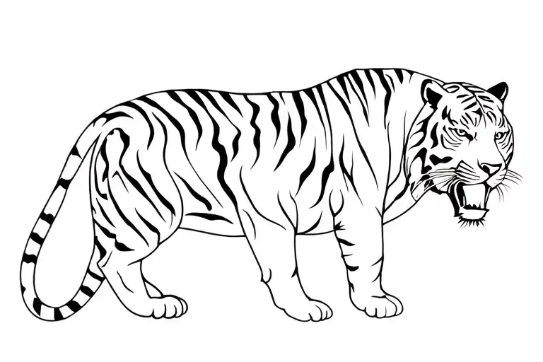 Pectoral Tiger Inspired Tatoo Design