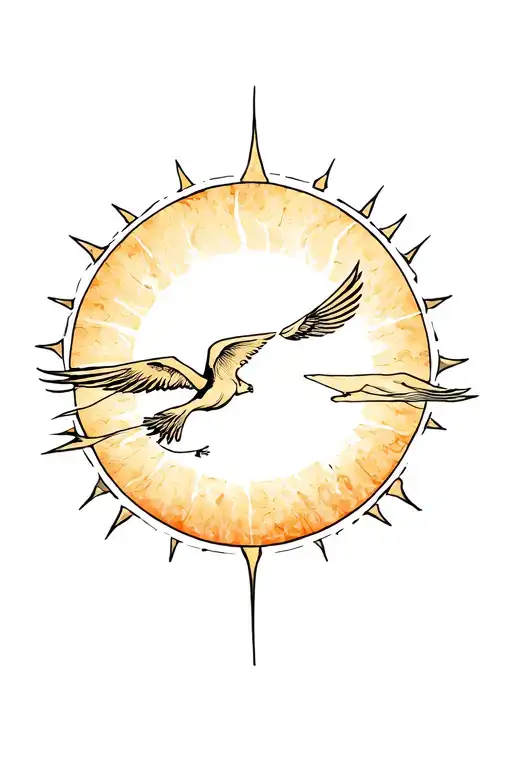 Icarus Flying Towards The Sun Shining