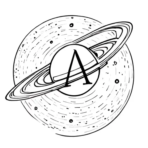 Letter A As A Planet Saturn