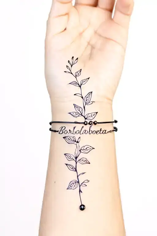 Cherry Branch Arm Bracelet With Borboleta Inscription