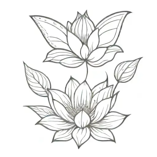 Butterfly And Lotus Flower