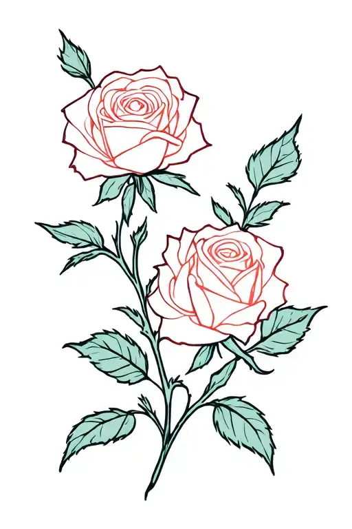 Two Dying Rose Growing