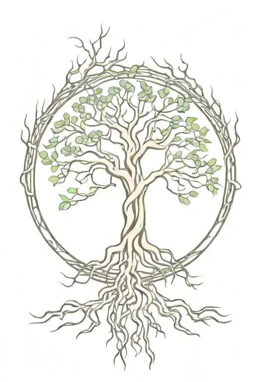 Yggdrasil With Roots Of Guitar Strings