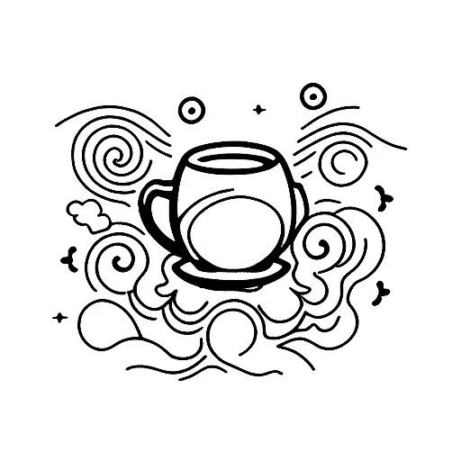 Tea Cup With The Sunset Coming Out Of The Top