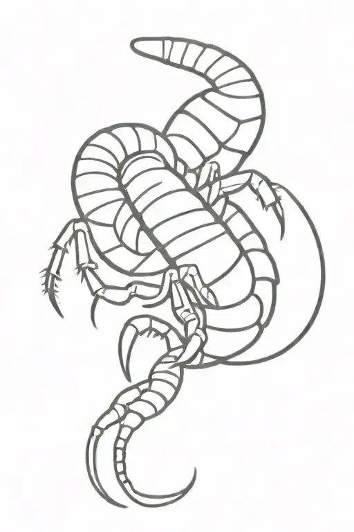 Scolopendra In Black And White