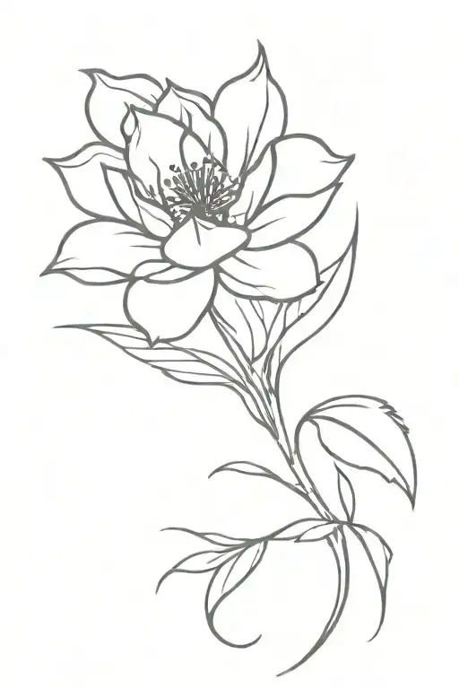 Flower And Paint Brush Line