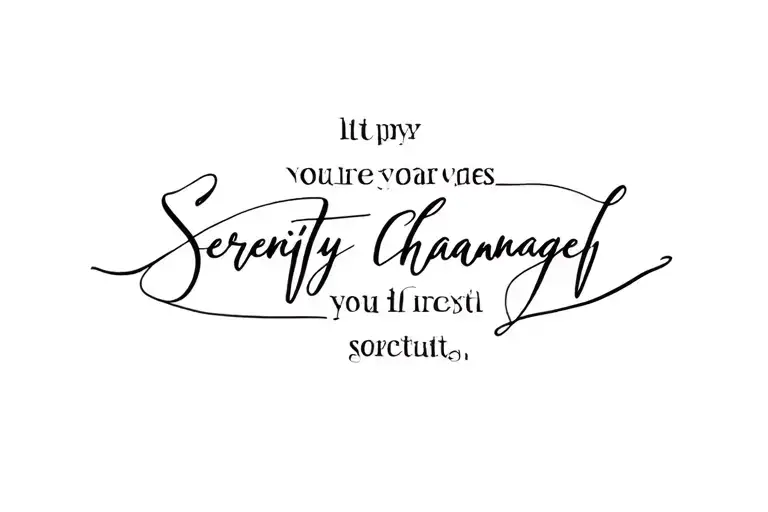 Serenity Prayer Tattoo Horizontal Line