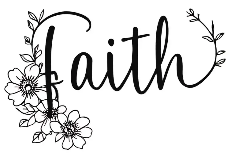 The Word Faith With Flowers
