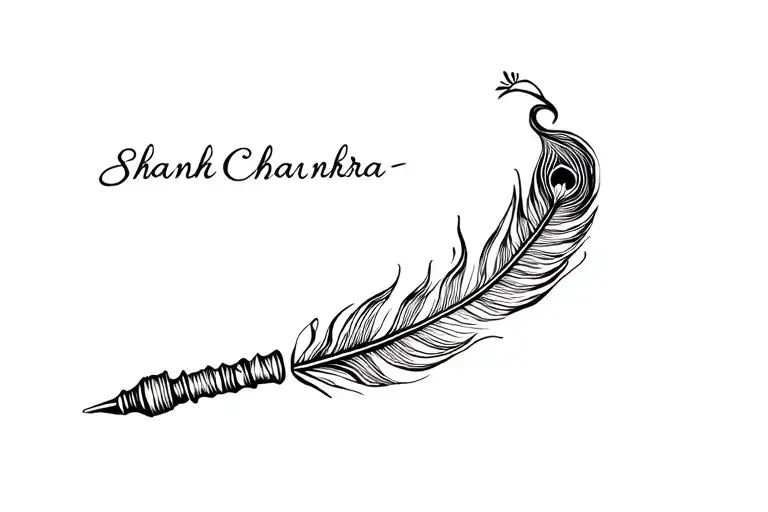 Shankh Chakra Bansuri Peacock Feather