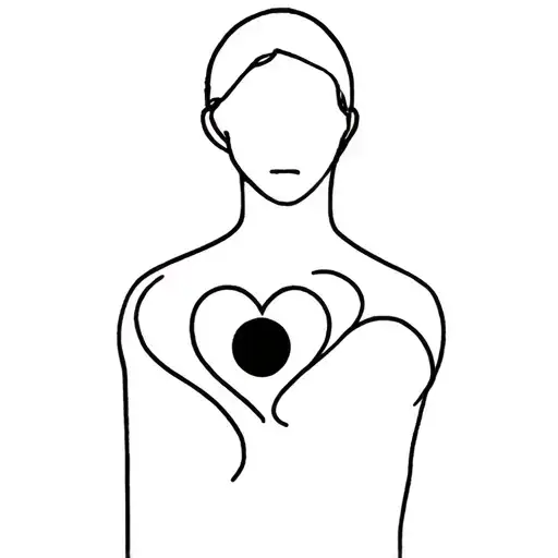 Outline Of A Person With A Black Hole In Their Heart