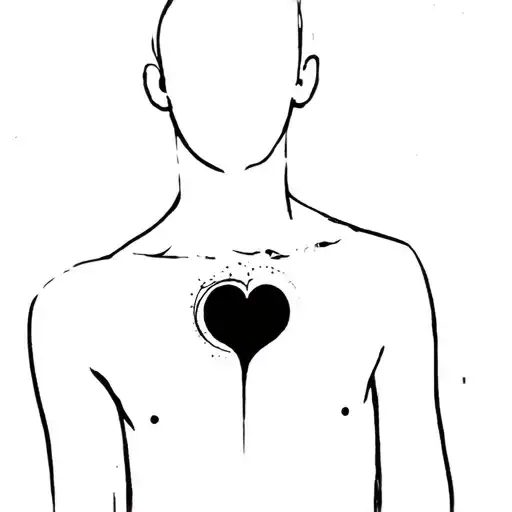 Outline Of A Person With A Black Hole In Their Heart