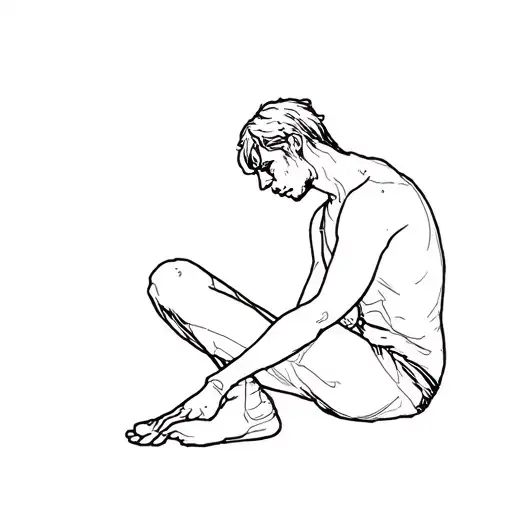 Sad Guy Sitting Down