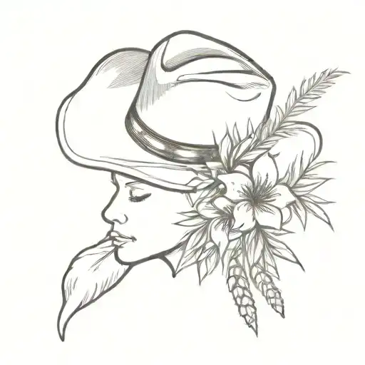 Cow Boy Hat With Bottlebrush Flower