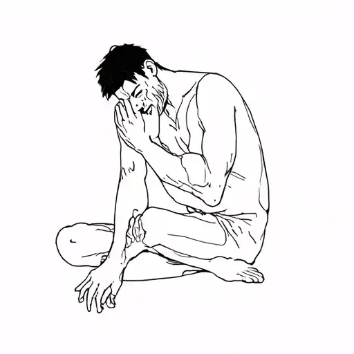 Guy Sitting And Crying