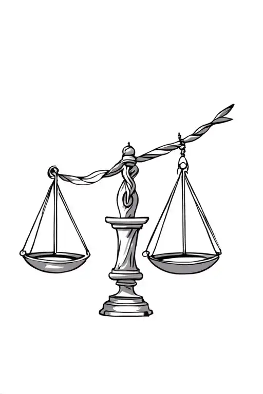 Scale Of Justice Intertwined