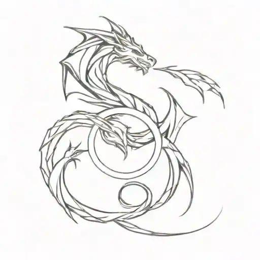 Dragon & Leo Sign Intertwined