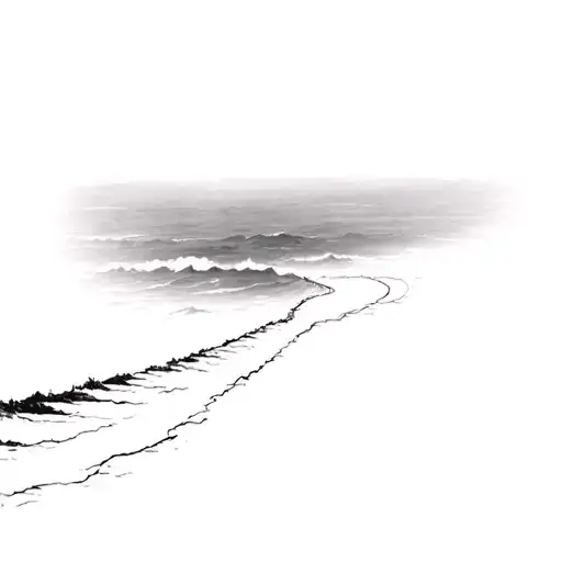 A Path Winding Into A Foggy Ocean