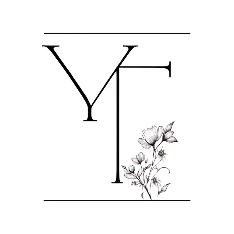 Letters Yt And Flowers In The Background