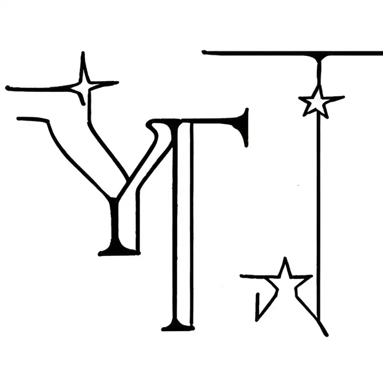 Letters Yt And 3 Stars In The Background Fineline