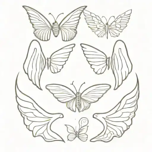 Butterfly Wings And Angel Wings Minimalist