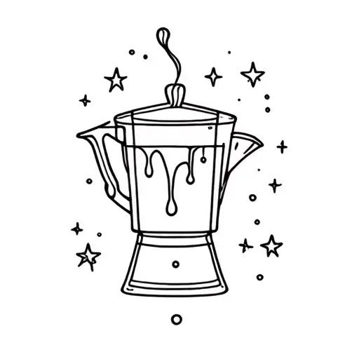 Drip Coffee Pot Pouring Stars