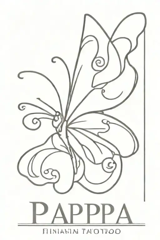 Butterfly With The Word Papa