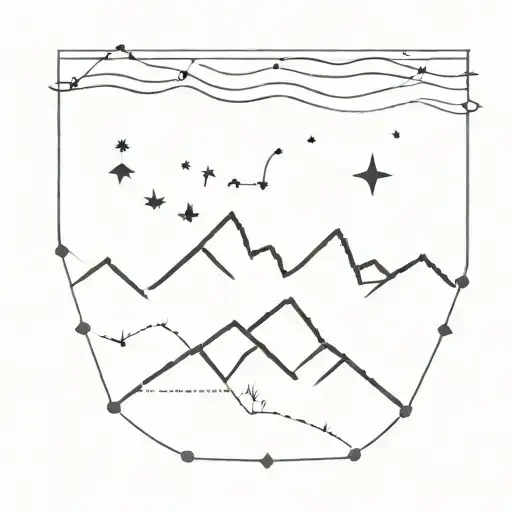 Scorpio Constellation And Hiking Mountain